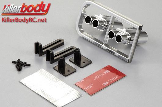KillerBody - KBD48281 - Pièces de carrosserie - Accessoires 1/10 - Scale - Echappement Factice - LED compatible - Type double (2 pces)
