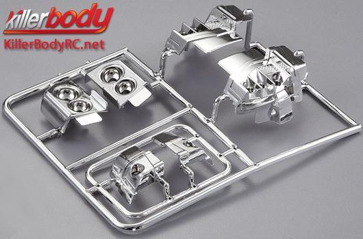 KillerBody - KBD48293 - Karrosserieteile - 1/10 Touring / Drift - Scale - Chrome Scheinwerferträger für Lancia Delta HF Integrale