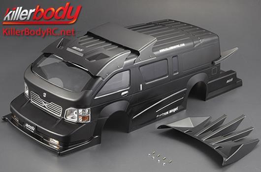 KillerBody - KBD48407 - Body - 1/10 Touring / Drift - 195mm - Scale - Finished - Box - Furious Angel - Black
