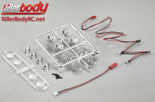 KillerBody - KBD48509 - Set di illuminazione - 1/10 TC/Drift - Scale - LED - Faro supplementare con Set di LEDs