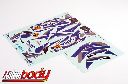 KillerBody - KBD48771 - Body Parts - 1/10 Accessory - Scale - Racing Decal Sheet (1/10 VivaC 86)