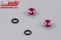 Pièces de carrosserie - Multi Scale Accessory - CNC Aluminium - Support de LED - pour LED 3mm - Pink (2 pces)