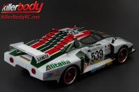 Karosserie - 1/10 Touring / Drift - 195mm  - Fertig lackiert - Box - Lancia Stratos (1977 Giro d'Italia) - Racing