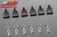 Body Clips - 1/10 - with Black Grips (6 pcs)