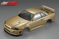 Karosserie - 1/10 Touring / Drift - 190mm - Lackiert - Nissan Skyline R34 - Champagner Gold