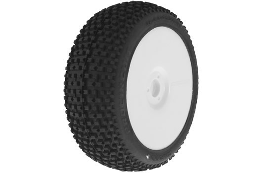 ProCircuit - PC1001-YE - Tires - 1/8 Buggy - mounted - White wheels - 17mm Hex - Marathon (2 pcs)