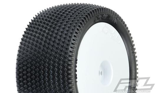 Pro-Line - PRO827713 - Tires - 1/10 Buggy - Rear - mounted - White wheels - 2.2" - Prism 2.0 Z3 (medium carpet) (2 pcs)