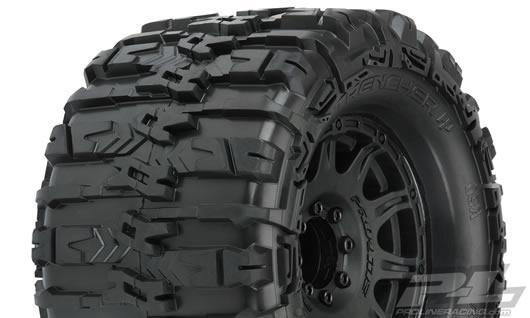 Pro-Line - PRO1015510 - Tires - Monster Truck - mounted - Raid Black wheels - 17mm 8x32 Removable Hex - Trencher HP 3.8" (2 pcs)