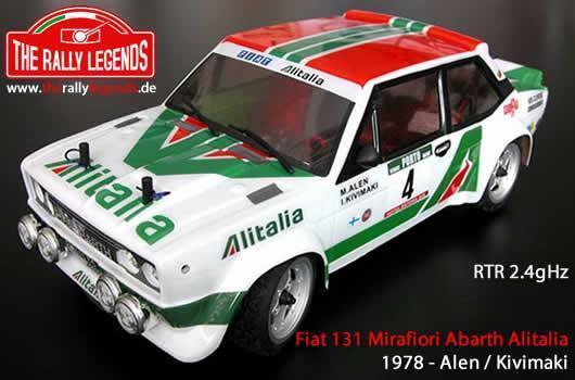 Rally Legends - EZRL036 - Auto - 1/10 Elektrisch - 4WD Rally - ARTR - Fiat 131 Abarth 1978 Alitalia - LACKIERT Karosserie