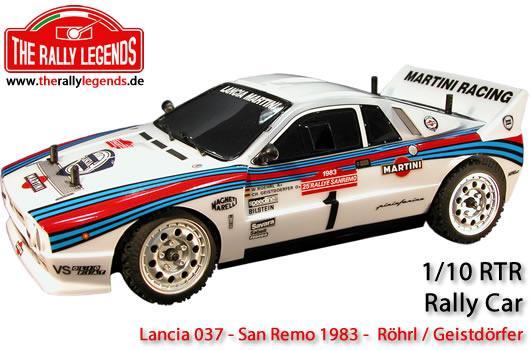 Rally Legends - EZRL0385 - Auto - 1/10 Electrique - 4WD Rally - ARTR  - Lancia 037 MKII - Carrosserie TRANSPARENTE