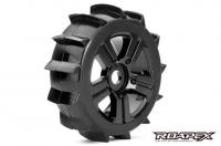 Tires - 1/8 Buggy - mounted -  Black wheels - 17mm Hex - Paddle (2 pcs)