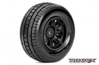 Tires - 1/10 Short Course - mounted - Black wheels - 12mm Hex - Trigger (2 pcs)