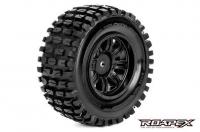 Tires - 1/10 Short Course - mounted - Black wheels - 12mm Hex - Tracker (2 pcs)
