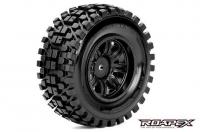 Tires - 1/10 Short Course - mounted - Black wheels - 12mm Hex - Rhythm (2 pcs)