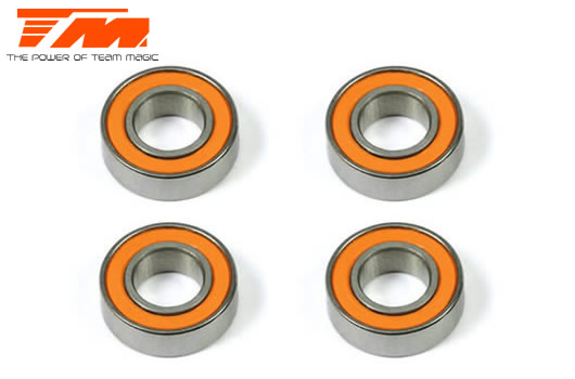 Team Magic - TM150816O - Ball Bearings - metric -  8x16x5mm Rubber sealed Orange (4 pcs)