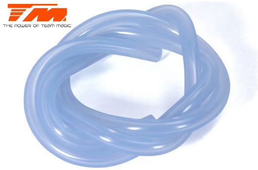 Team Magic - TM119004B - Durite pour mélange nitro - Gros débit (2.5mm) - 1m -  bleu translucide