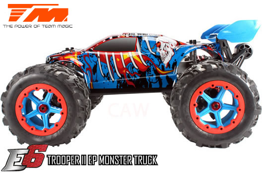 Car - 1/8 Electric - 4WD Monster Truck - RTR - 2.4gHz - Brushless - Waterproof - Team Magic E6 Trooper II