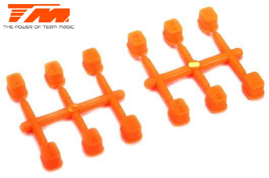Team Magic - TM507315O - Pièce détachée - E4RS III / E4RS4 - Inserts de support de suspension Set (0, 0.2, 0,4) - Orange