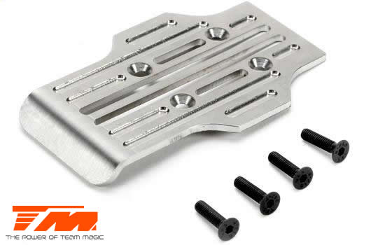 Team Magic - TM510172 - Option Part - E5 - CNC Machined Stainless Chassis Guard Skid - Rear