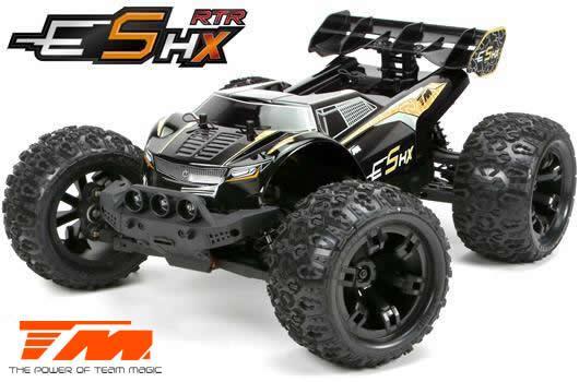 Team Magic - TM510005O - Auto - 1/10 Racing Monster Electrique - 4WD - RTR - Brushed 2S/3S - Etanche - Team Magic E5 HX - Noir/Orange