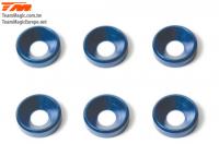 Rondelles - Côniques - Aluminium - 4mm - Bleu (6 pces)