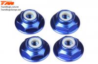 Nuts - 8-32 nyloc - Aluminum - Blue (4 pcs)