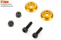 Option Part - E5 - Aluminium Rear Wing Buttons - Gold (2 pcs)
