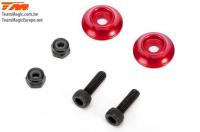 Option Part - E5 - Aluminium Rear Wing Buttons - Red (2 pcs)