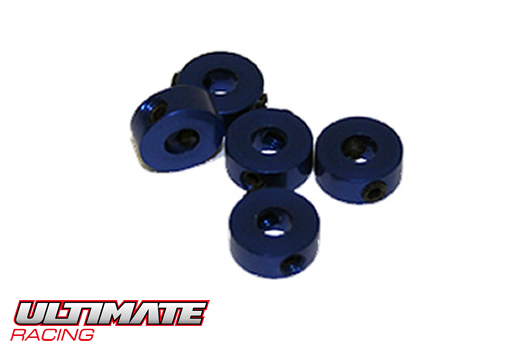Ultimate Racing - UR1861 - Stoppers - Aluminum - 4mm - Blue (5 pcs)
