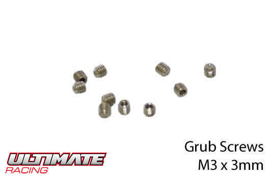Ultimate Racing - UR164303 - Grub Screws - M3 x  3mm (10 pcs)