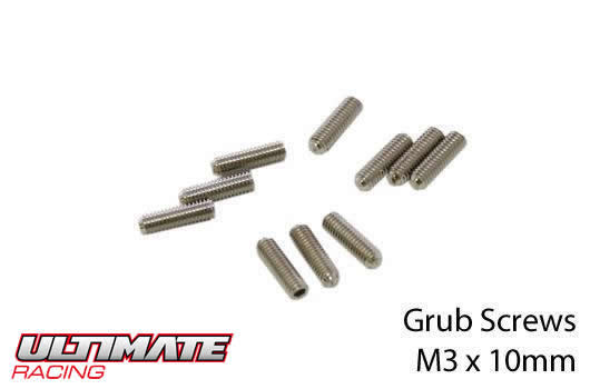 Ultimate Racing - UR164310 - Grub Screws - M3 x 10mm (10 pcs)