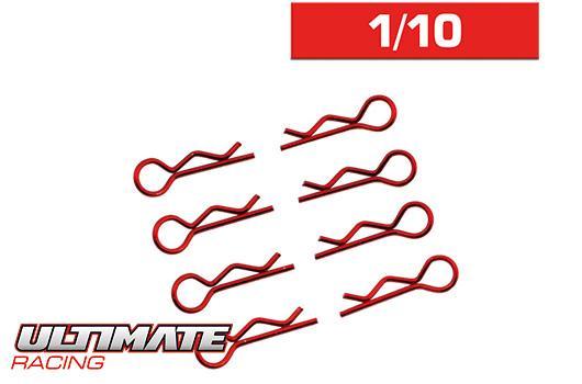 Ultimate Racing - UR6411-R - BODY CLIPS 1/10 L&R RED  (8 pcs.)