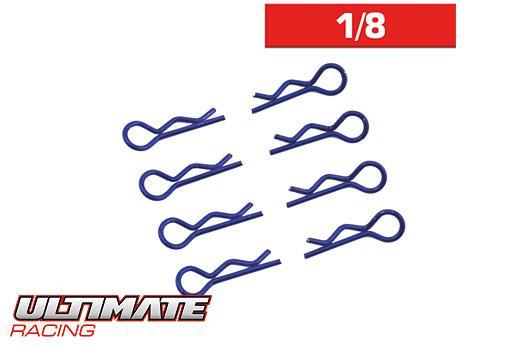 Ultimate Racing - UR6412-A - BODY CLIPS 1/8 L&R BLUE  (8 pcs.)