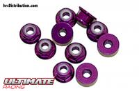Nuts - M3 nyloc flanged - Aluminum - Purple (10 pcs)