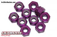 Ecrous - M4 nylstop - Aluminium - Purple (10 pces)