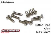 Screws - Button Head - Hex (Allen) - M3 x 12mm (10 pcs)