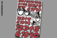 Stickers - Numbers - Skull - Red