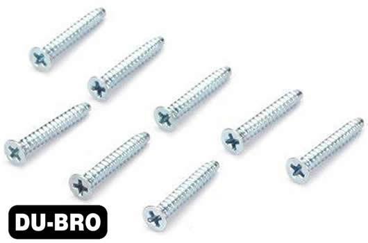 DU-BRO - DUB2297 - Screws - 3.0mm x 10 Flat-Head Self-Tapping Screws (8 pcs per package)