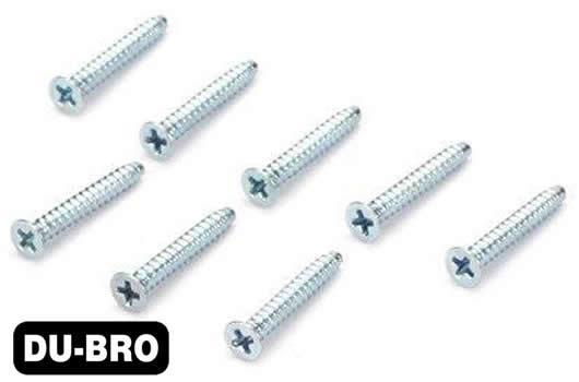 DU-BRO - DUB2299 - Screws - 3.0mm x 20 Flat-Head Self-Tapping Screws (8 pcs per package)