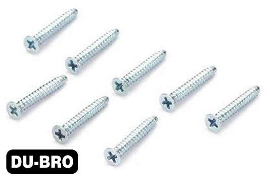 DU-BRO - DUB2296 - Screws - 3.0mm x 8 Flat-Head Self-Tapping Screws (8 pcs per package)