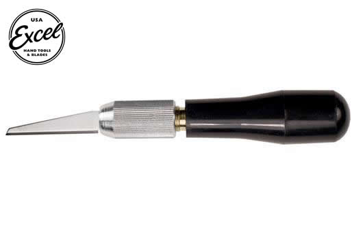 Excel Tools - EXL16007 - Tool - Wood Carving Knife - K7 - Black Plastic Handle - with scabbard