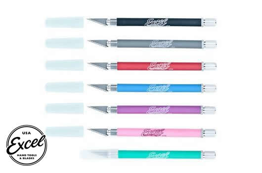 Excel Tools - EXL16018 - Tool - Knife - K18 - Grip-On - with Safety Cap - 1 of 6 Assorted Colors