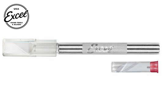 Excel Tools - EXL19002 - Werkzeug - Messer - K2 - Medium Duty - Rund Aluminium - mit Sicherheitskappe und 5 verschiedenen Klingen