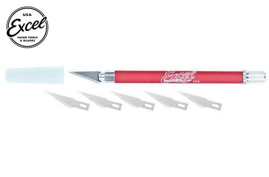 Excel Tools - EXL19018 - Outil - Cutter - K18 - Grip-On - avec capuchon protecteur et 5 lames EXL20011 - 1 de 6 couleurs assorties