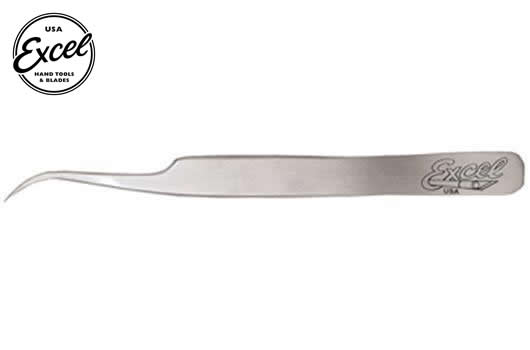 Excel Tools - EXL30417 - Werkzeug - Pinzette - Feine Spitze - Schräge Spitze - Poliert - 11,4cm
