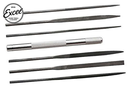 Excel Tools - EXL55668 - Tool - File Set - 6 Assorted Files with Handle - Cut #2 - 5.5in / 14cm