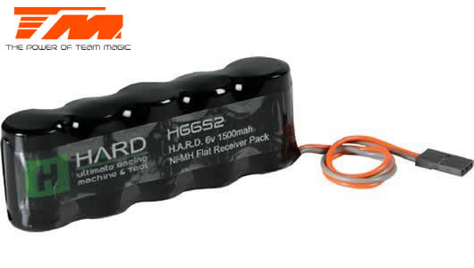 HARD Racing - HARD6652 - Akku - 5 Zellen - HARD 1500 - Empfänger Akku - 6V 1500mAh - flach - JR Stecker