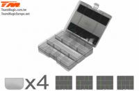 Plastic Box - HARD - Standing tool Box for car - Adjustable Compartments - 14.8 x 12.4 x 3.3cm