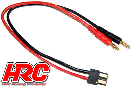 HRC Racing - HRC9115 - Charger Lead - 4mm Bullet to TRX Battery Plug - 300 mm Gold