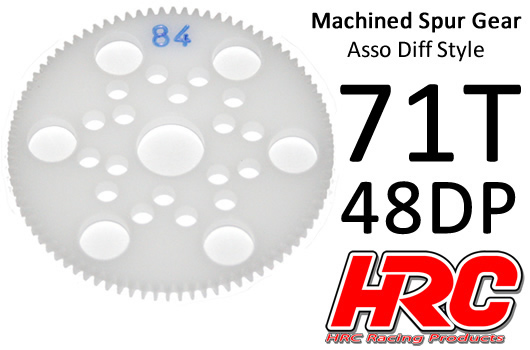 HRC Racing - HRC74871A - Spur Gear - 48DP - Low Friction Machined Delrin - Diff Style -  71T
